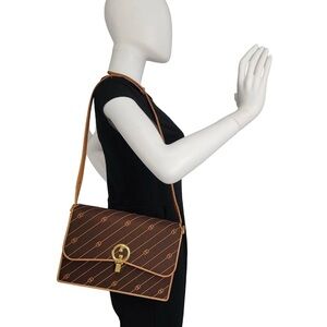 Gucci Vintage Grosgrain Leather Logo Shoulder Bag